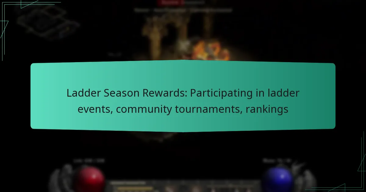 Ladder Season Rewards: Participating in ladder events, community tournaments, rankings