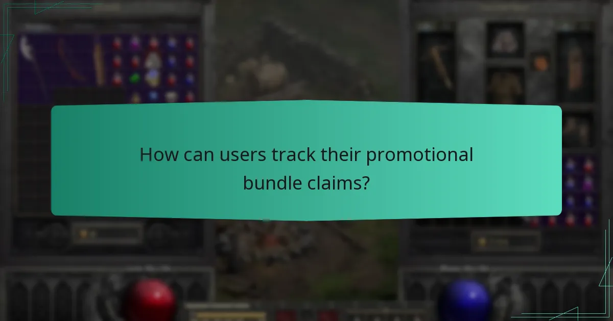 How can users track their promotional bundle claims?