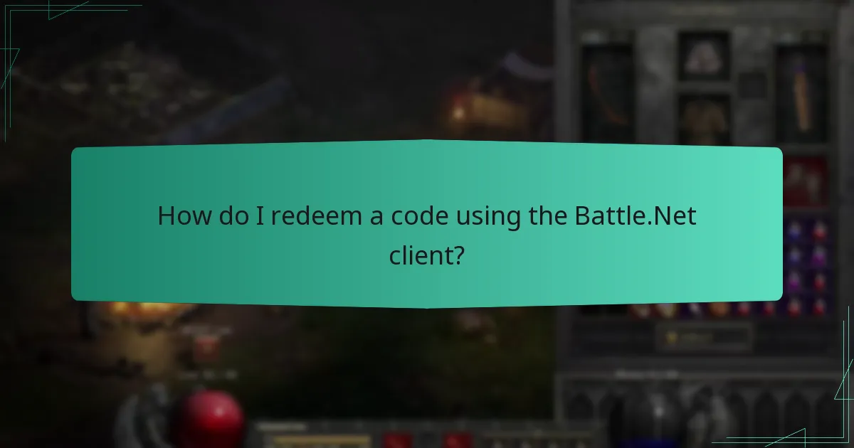 How do I redeem a code using the Battle.Net client?