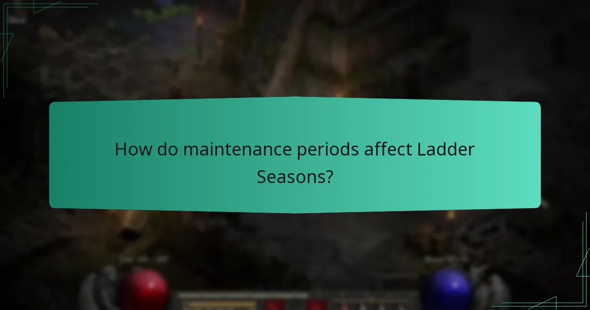 How do maintenance periods affect Ladder Seasons?