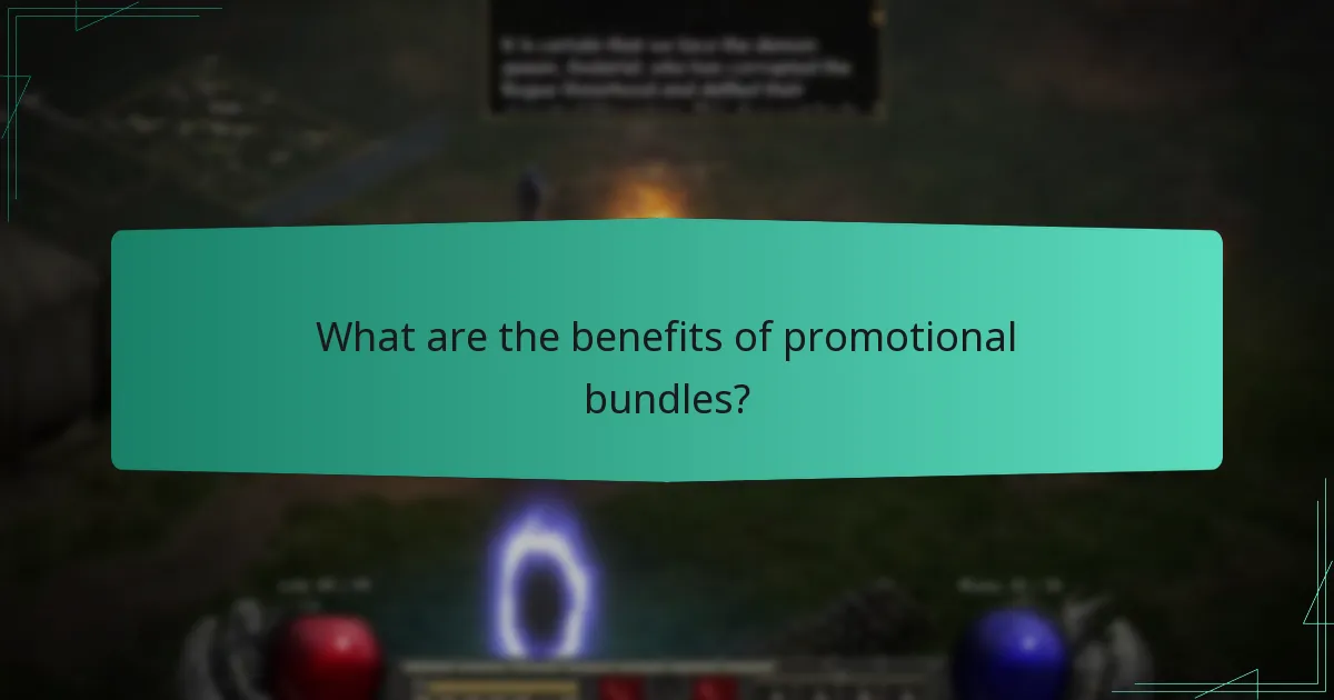 What are the benefits of promotional bundles?