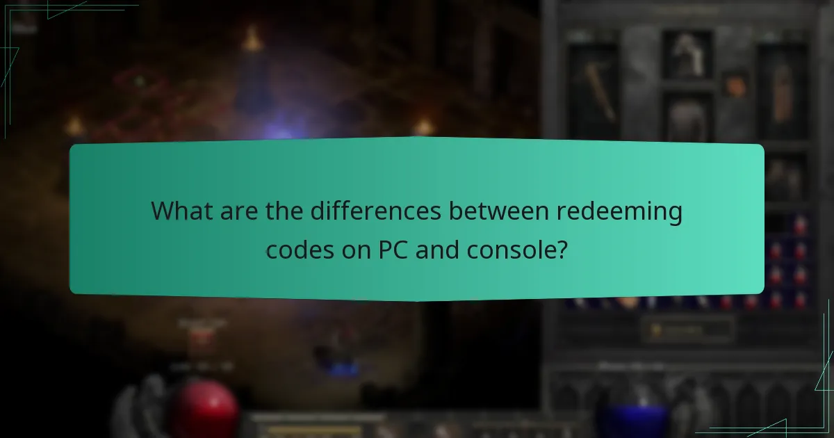 What are the differences between redeeming codes on PC and console?