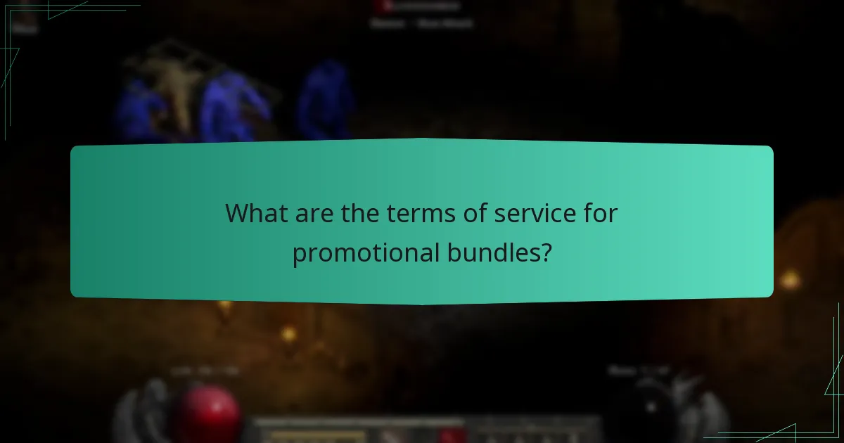 What are the terms of service for promotional bundles?