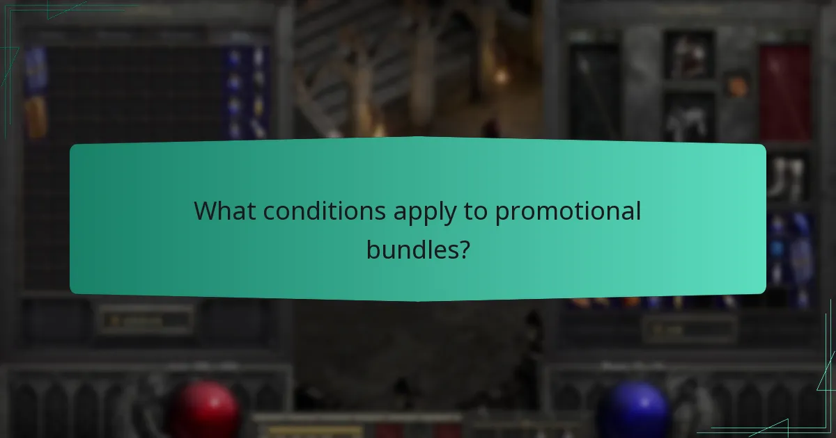 What conditions apply to promotional bundles?