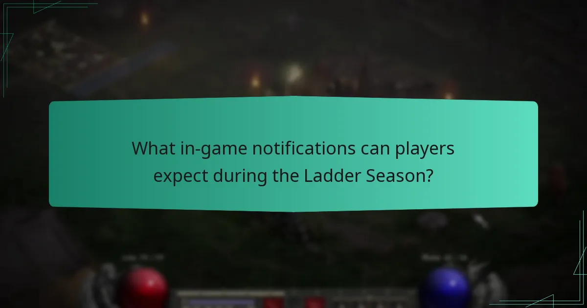 What in-game notifications can players expect during the Ladder Season?