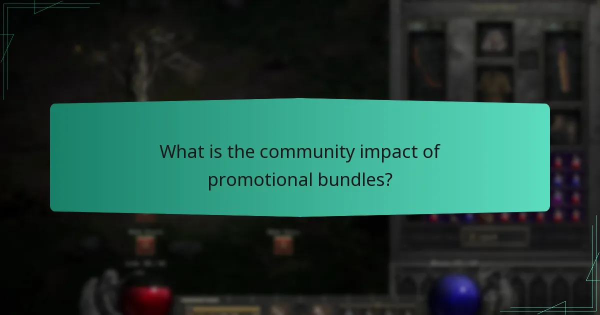What is the community impact of promotional bundles?